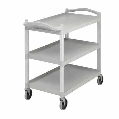 Cambro BC340KD480 3-Shelf 400 Lb. Capacity Speckled Gray Utility Bus Cart — view 2