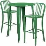 Flash Furniture CH-51090BH-2-30SQST-GN-GG Green Metal Bar Stool and Table Set with Two Bar Stools — view 4
