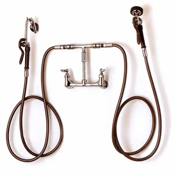 T&S B-2331 8" Wall Mount Kettle Kaddy Combination Pot Filler and Spray Rinse Faucet — view 2