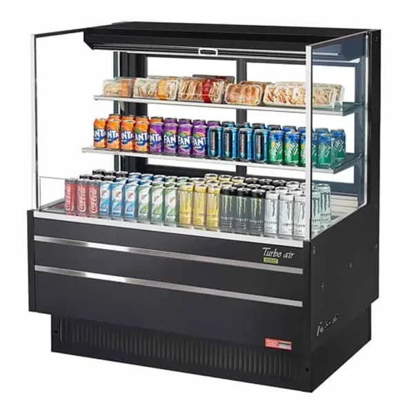 Turbo Air TOM-48L-UFD-B-3S-N Black Horizontal Open Display Case Merchandiser 46-3/4"W — view 2