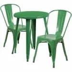 Flash Furniture CH-51080TH-2-18CAFE-BK-GG Black Metal Table and Chair Set with Two Chairs — view 6