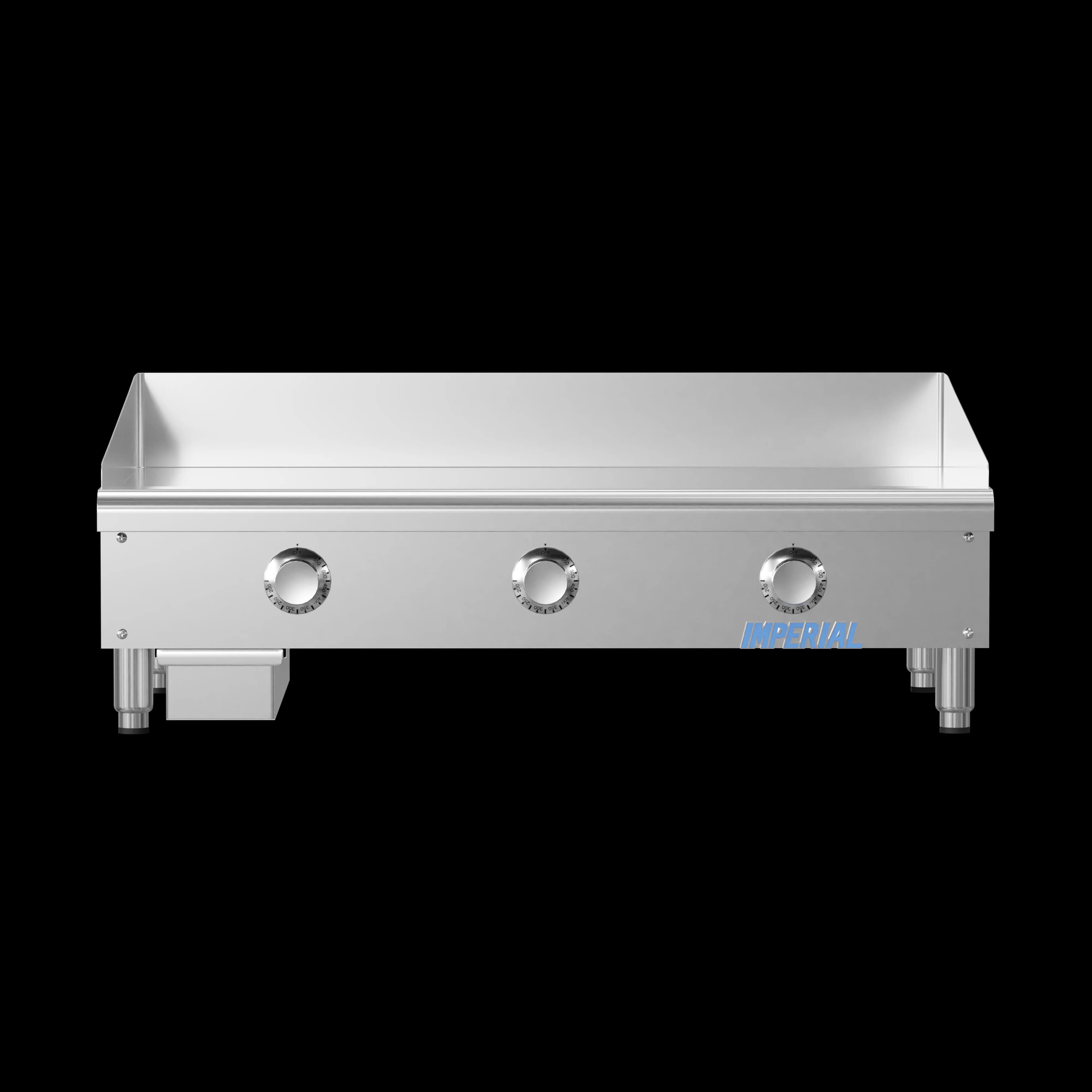 Imperial ITG-36-E Pro Series Electric Countertop Griddle 36 Inch Wide Thermostatic Control Rectangle Polished Steel 0.5 Inch Thick Plate Heavy-Duty — 480V, 3PH — view 2