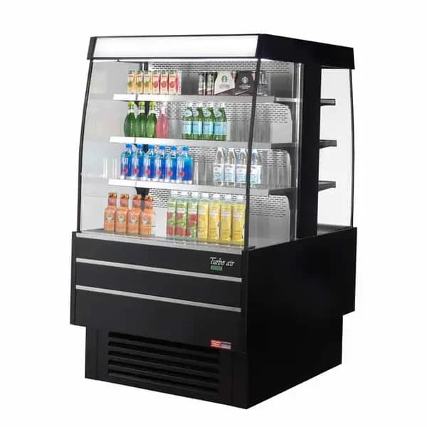 Turbo Air TIOM-36SB-N Black Open Island Display Case Merchandiser 39-3/8"W — view 2