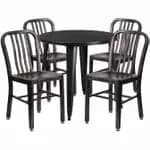 Flash Furniture CH-51090TH-4-18VRT-BL-GG Blue Metal Table and Chair Set with Four Chairs — view 6
