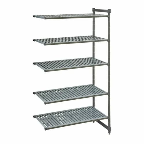 Cambro Camshelving CBA245484V5580 5-Shelf Polypropylene Brushed Graphite Add-On Shelving Unit 54"W X 24"D X 84"H — view 2