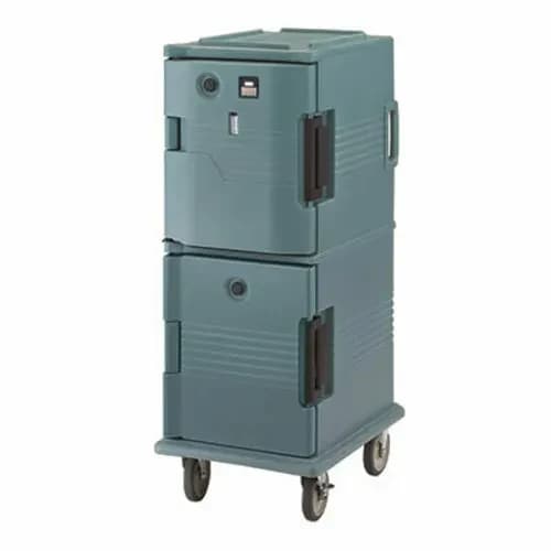 Cambro Ultra Camcart UPCHT800192 2-Compartment Granite Green Heated Food Pan Carrier — view 2