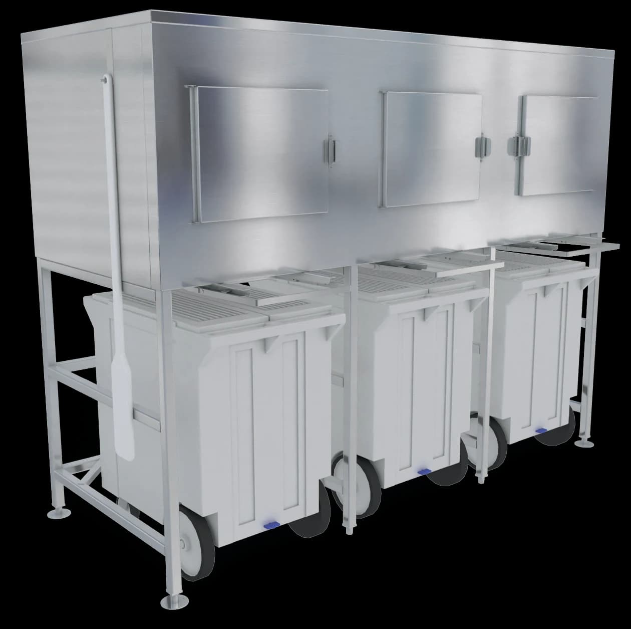 Kloppenberg SPS-3-G Gravity Dispense Ice Bin 2400 Pound Capacity Stainless Steel Interior Cube, Flake, Nugget Ice Compatibility