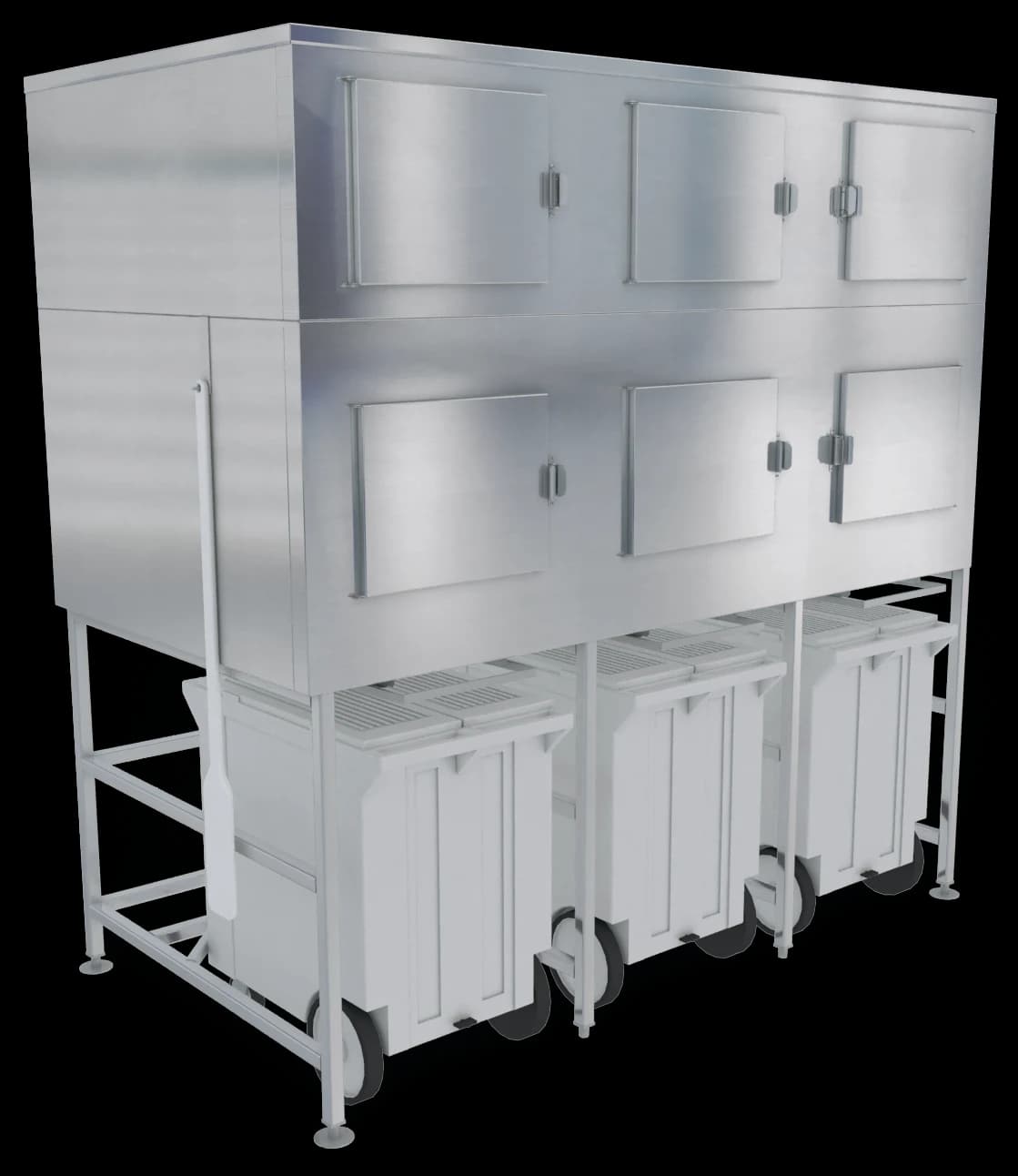 Kloppenberg SPS-3-SL Gravity Dispense Ice Bin 3400 Pound Capacity Stainless Steel Interior Cube, Flake, Nugget Ice Compatibility
