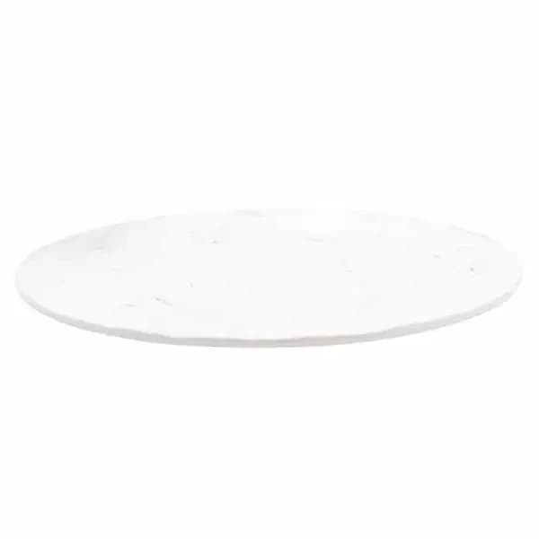 Tablecraft MG13WM Frostone White Marble Round Melamine Serving Tray 13" Diameter — main image
