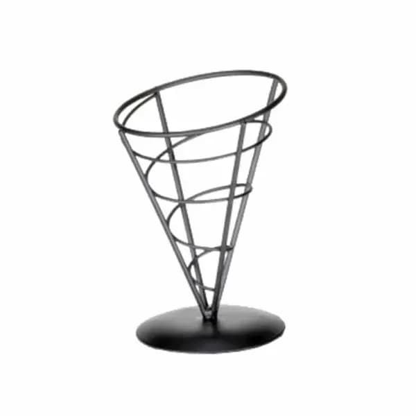 Tablecraft AC57 Black Metal Vertigo Appetizer Cone 5" x 7" — view 2
