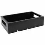 Tablecraft CRATE136BK Third Size Black Wood Display Crate 6-1/4" Deep — view 4