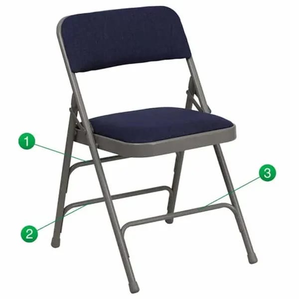 Flash Furniture HA-MC309AF-NVY-GG Gray Steel Folding Chair — view 2