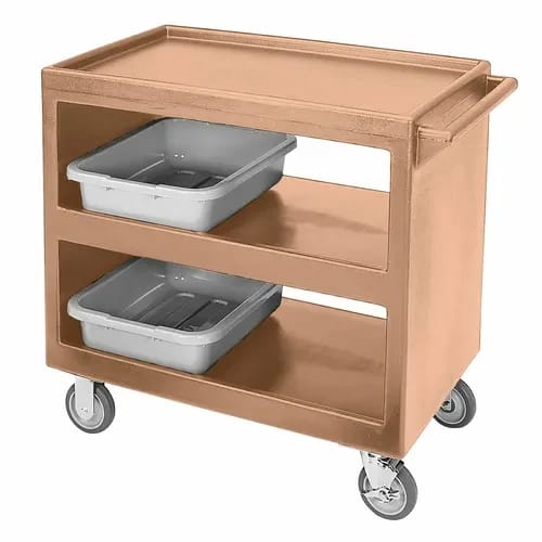 Cambro BC235157 3-Shelf 500 Lb. Capacity Coffee Beige Utility Bus Cart — view 1