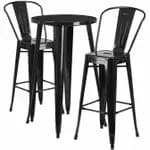 Flash Furniture CH-51080BH-2-30VRT-OR-GG Orange Metal Bar Stool and Table Set with Two Bar Stools — view 4