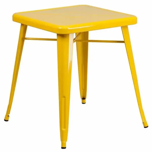 Flash Furniture CH-31330-29-YL-GG 23-3/4" Square Dining Height Galvanized Steel Yellow Table — view 2