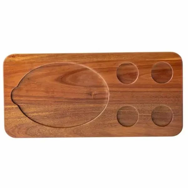 Tablecraft 10709 Acacia Wood Rectangular Fajita Serving Board 18-1/2" x 8-3/4" x 3/4 — view 1