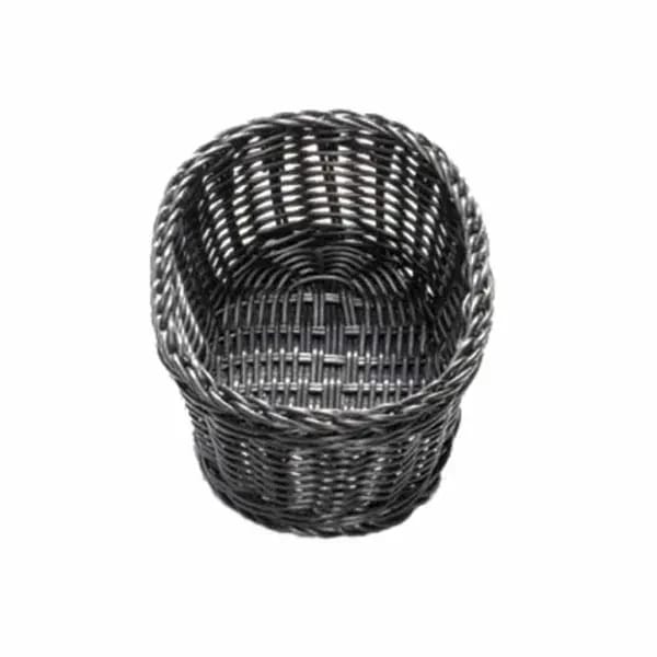 Tablecraft M2474 Oval Black Woven Ridal Basket 9-1/4" x 6-1/4" x 3-1/4 | Case of 12 — view 2