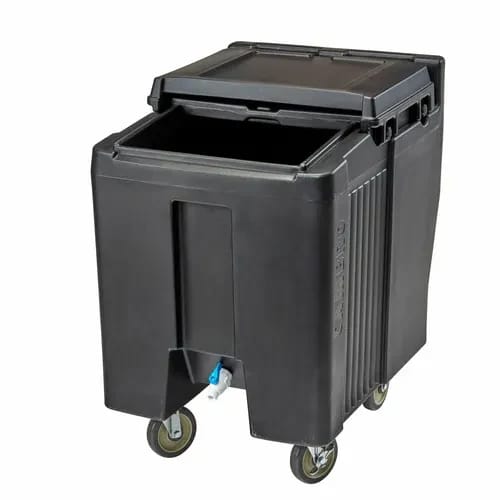 Cambro Slidinglid ICS125T110 125 Lb. Black Mobile Ice Caddy — view 1