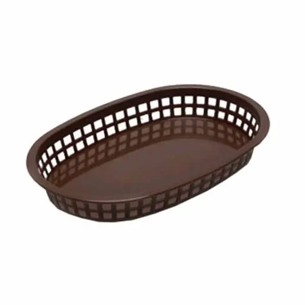 Tablecraft 1076BR Brown Oval Chicago Platter Basket 10-1/2" x 7" x 1-1/2 | Case of 36 — view 2