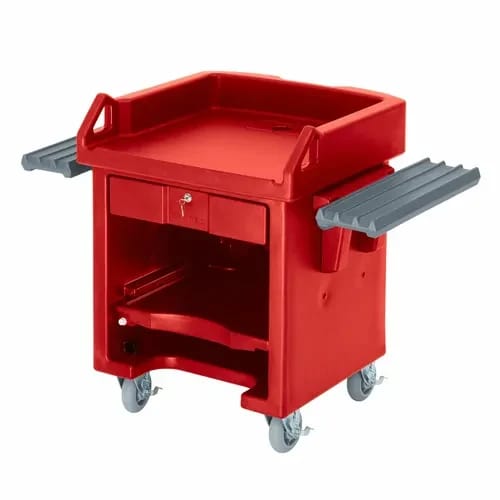 Cambro Versa VCSWR158 Hot Red Cash Register Cart 52-3/4"W — view 2