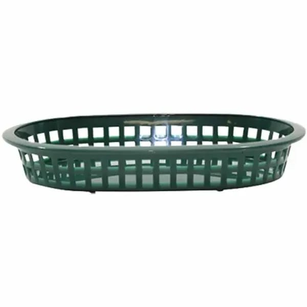Tablecraft 1073FG A La Carte Green Oval Platter Basket 9-1/4" x 6" x 1-1/2" | Case of 36 — view 2