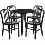 Flash Furniture CH-51090TH-4-18VRT-BL-GG Blue Metal Table and Chair Set with Four Chairs — view 5