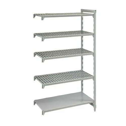 Cambro Camshelving CPA182484VS5PKG 5-Shelf Polypropylene-Covered Steel Posts Speckled Gray Shelving Kit 24"W X 18"D X 84"H — view 2
