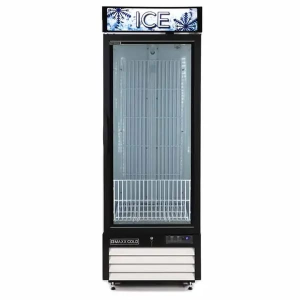 Maxx Cold MXM1-23FHC-ICE 23 cu. ft. White 1-Door Bagged Ice Freezer Merchandiser 27"W — view 2
