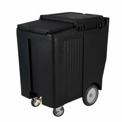 Cambro Slidinglid ICS200TB110 200 Lb. Black Mobile Ice Caddy — view 1