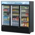 Turbo-Air TJMR-85SDB-N Black 97 cu. ft. 3 Swinging Door Refrigerator Merchandiser 97-1/2"W — view 6