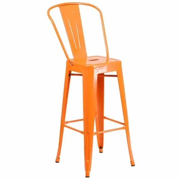 Flash Furniture CH-31320-30GB-OR-GG Orange Galvanized Steel Bar Stool — view 1