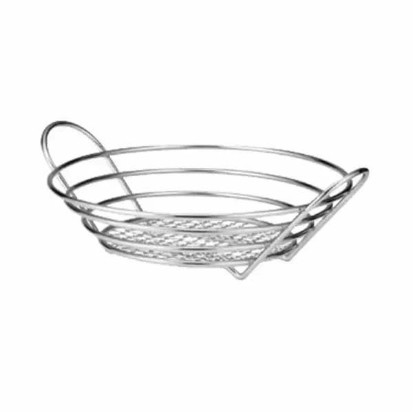 Tablecraft H7175 Round Chrome Plated Metal Basket 12" x 3-1/2" — view 1