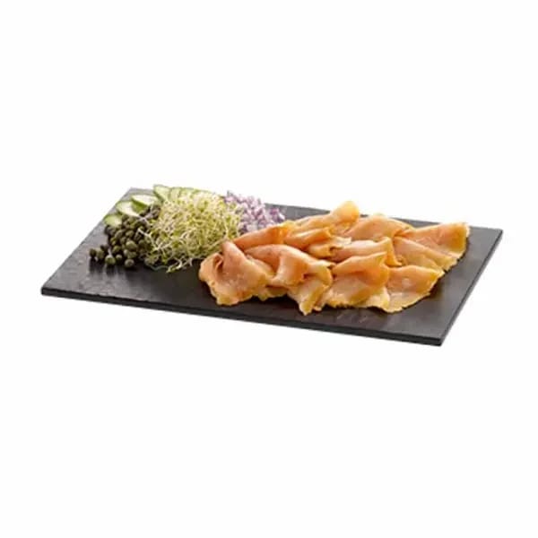 Tablecraft MG3 Frostone Black Slate Rectangular Melamine Serving Tray 12-3/4" x 6-7/8" — view 2