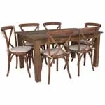 Flash Furniture XA-FARM-2-GG Folding Wood Farm Table Set with Four Benches — view 3