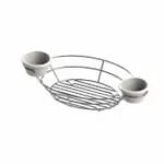 Tablecraft H711172BK Black Metal Meranda Square Basket with Integrated Ramekins 11" x 7" x 2 — view 3
