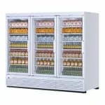 Turbo-Air TJMR-85SDB-N Black 97 cu. ft. 3 Swinging Door Refrigerator Merchandiser 97-1/2"W — view 3
