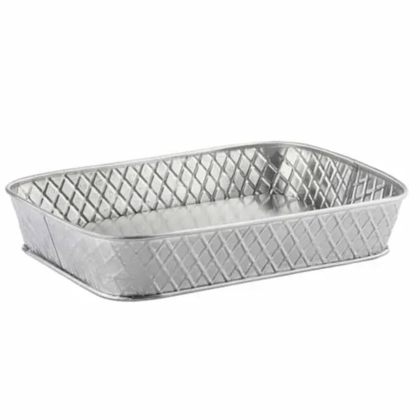 Tablecraft 10038 Lattice Stainless Steel Rectangular Platter 9-1/2" x 6-1/2" x 1-1/2" — view 2