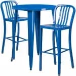 Flash Furniture CH-51090BH-2-30VRT-OR-GG Orange Metal Bar Stool and Table Set with Two Bar Stools — view 5