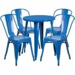 Flash Furniture CH-51080TH-4-18ARM-BK-GG Black Metal Table and Chair Set with Four Chairs — view 4