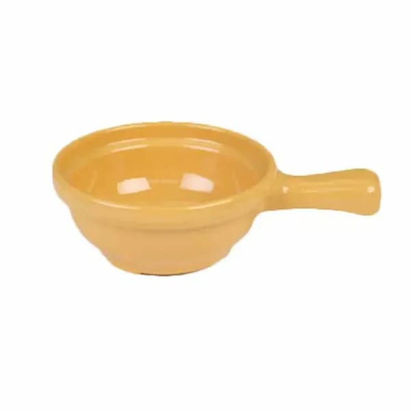 Thunder Group CR305YW Yellow 10 oz. Melamine Soup Bowl with Handle | Case of 12 — view 2