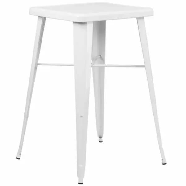 Flash Furniture CH-31330-WH-GG Square Bar Height Galvanized Steel White Table — view 1