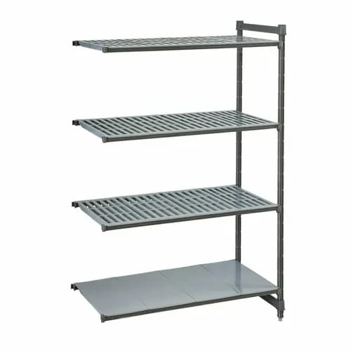 Cambro Camshelving CBA214272VS4580 4-Shelf Polypropylene Brushed Graphite Add-On Shelving Unit 42"W X 21"D X 72"H — view 2