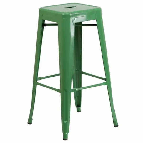 Flash Furniture CH-31320-30-GN-GG Green Galvanized Steel Bar Stool — view 1