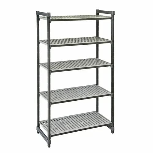 Cambro Camshelving ESU214864V5580 5-Shelf Polypropylene Brushed Graphite Shelving Kit 48"W X 21"D X 64"H — view 2