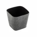 Tablecraft 10741 4" Square Gold Crackle Pattern Aluminum Snack Basket — view 3