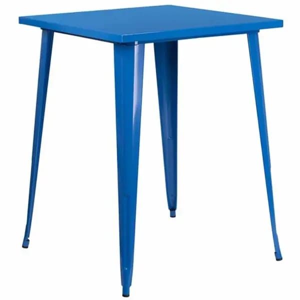 Flash Furniture CH-51040-40-BL-GG Square Bar Height Metal Blue Table — view 1