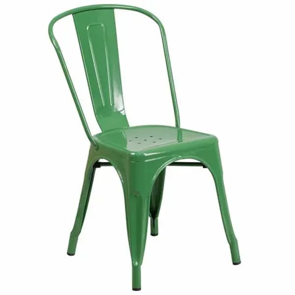 Flash Furniture CH-31230-GN-GG Green Galvanized Steel Chair — view 2