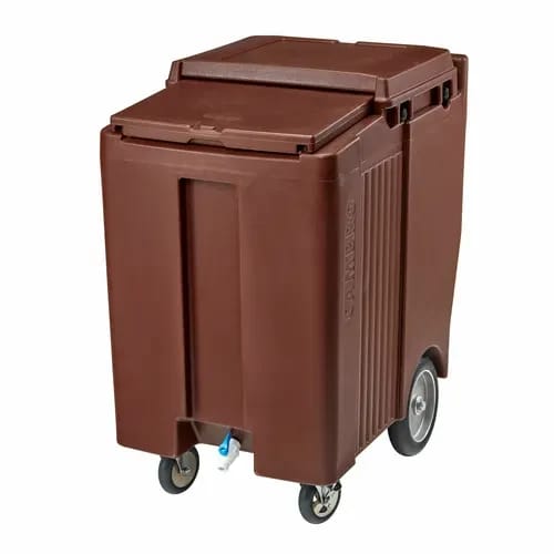 Cambro Slidinglid ICS200TB131 200 Lb. Dark Brown Mobile Ice Caddy — view 2