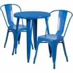 Flash Furniture CH-51080TH-2-18CAFE-BK-GG Black Metal Table and Chair Set with Two Chairs — view 3