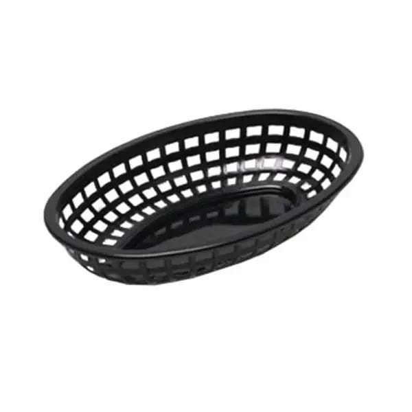 Tablecraft 1074BK Black Oval Platter Basket 9-1/4" x 6" x 1-3/4" | Case of 36 — view 2